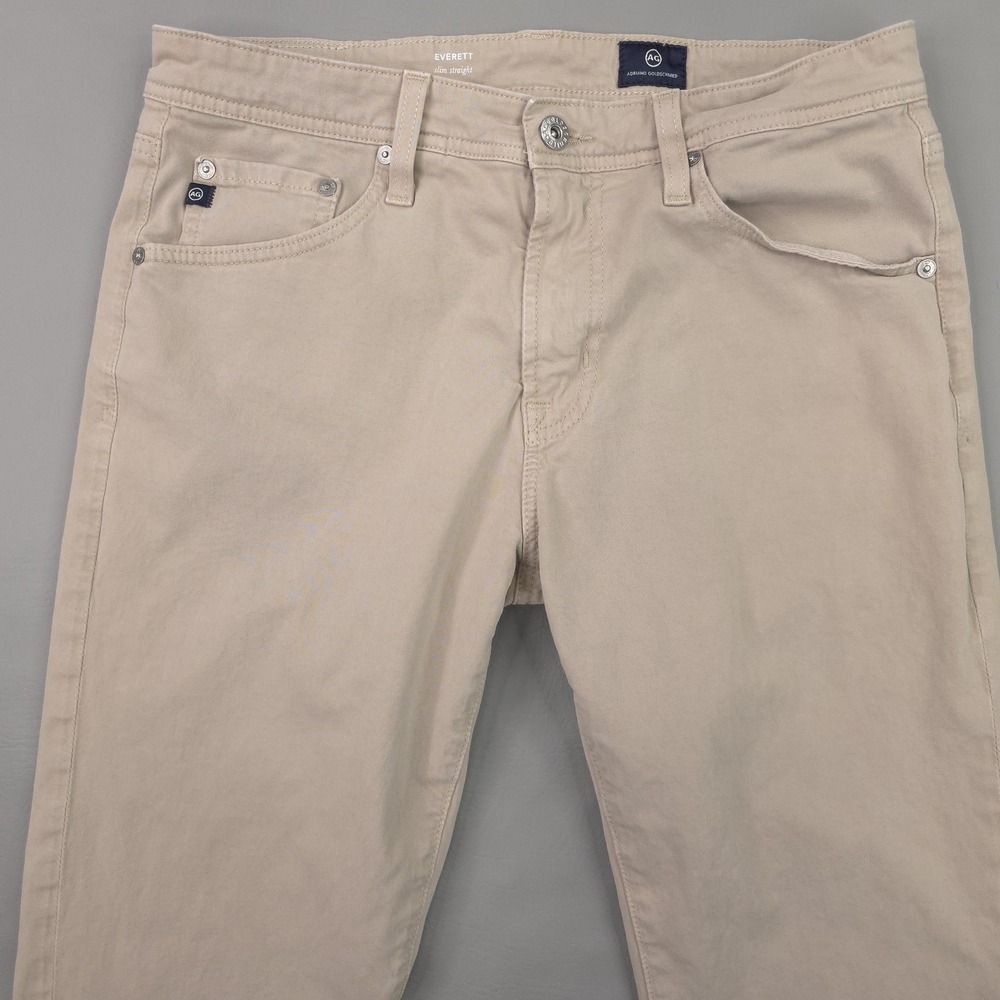 AG Adriano Goldschmied Everett Jeans Mens 31x34 Brown Slim Straight Stretch